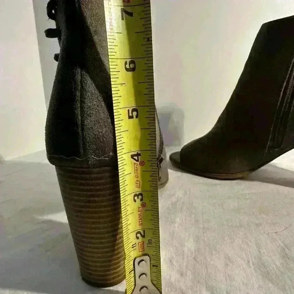 Suede Booties with Lace-up Design - Picture 9 of 9
